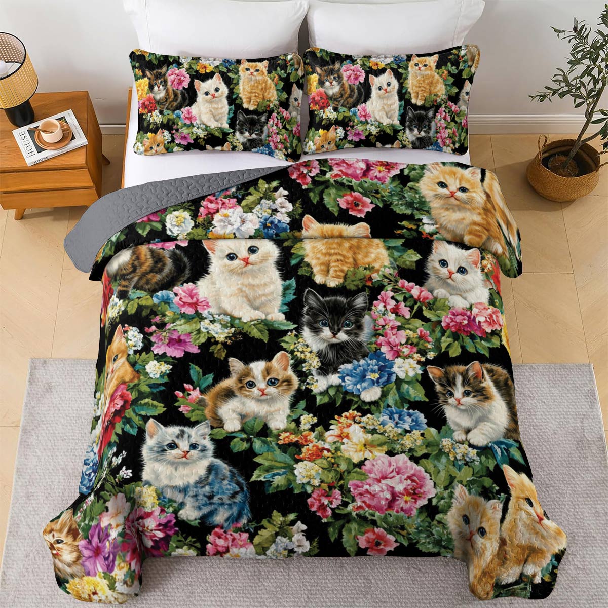Lorva All Season Quilt 3-Piece Set Purrfect Dreams